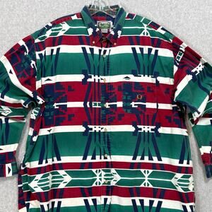 Vtg Siegfried Western Shirt Size 2XLT Tall Southwestern Print 80s Ranch Workwear